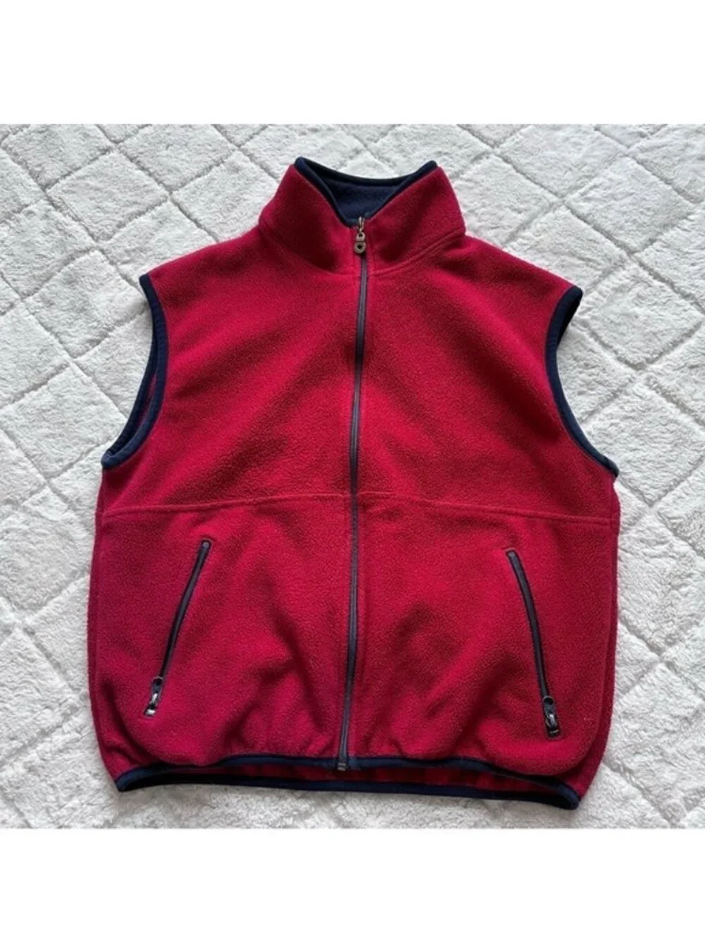 Timberland | Red and Navy Fleece Bodywarmer Vest | Size Medium